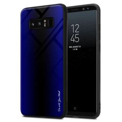 Samsung Galaxy NOTE 8 Skal Fodral Case Cover Randigt utseende i TPU-silikon och baksida i härdat glas Skyddsfodral