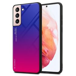 Deksel til Samsung Galaxy S21 5G Silikondeksel av TPU-silikon og bakside av herdet glass