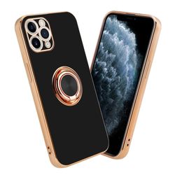 Deksel til iPhone 11 PRO med ring Etui av fleksibel TPU-silikon, med kamerabeskyttelse magnetisk bilholder