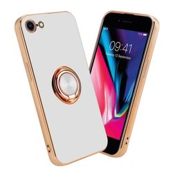 Deksel til iPhone 7 / 7S / 8 / SE 2020 med ring Etui av fleksibel TPU-silikon, med kamerabeskyttelse magnetisk bilholder