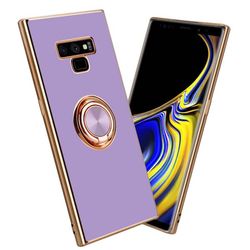 Deksel til Samsung Galaxy NOTE 9 med ring Etui av fleksibel TPU-silikon, med kamerabeskyttelse magnetisk bilholder