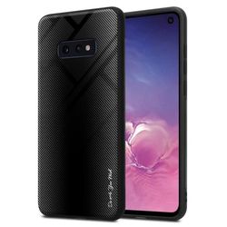 Samsung Galaxy S10e Skal Fodral Case Cover Randigt utseende i TPU-silikon och baksida i härdat glas Skyddsfodral