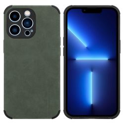 Deksel til iPhone 12 PRO MAX Beskyttelsesdeksel TPU-silikon med bakside av edelt kunstmuggskinn