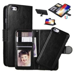 iPhone 6/7/8/Se 2-i-1 Magnetisk lommebokveske Black