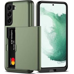 Samsung Galaxy S22 Plus Stöttåligt Skal Kortfack StreetWise - Grön
