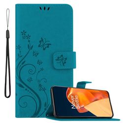 Deksel til OnePlus 9 PRO Lommebokdeksel i blomster design med magnetisk lukking, stativfunksjon og kortplasser