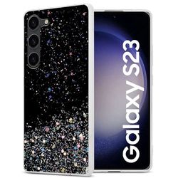 Deksel kompatibel med Samsung Galaxy S23 med glitrende glitter