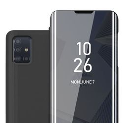 Etui kompatibel med Samsung Galaxy A51 5G Deksel Clear View Mirror Beskyttelsesetui med stativfunksjon 360 graders beskyttelse