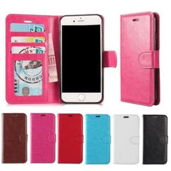 iPhone 7/ iPhone 8 Læder Pung Taske - 3 Kortlommer - 6 Farver - SORT