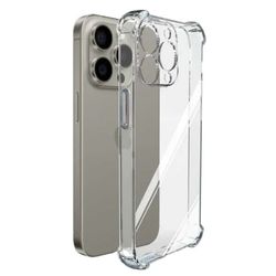 iPhone 15 Extra iskunkestävä suojus, läpinäkyvä