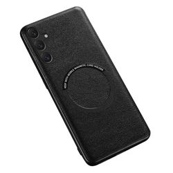 SKALO Samsung A55 5G PU-Läder Hybrid Magnetring Skal - Svart