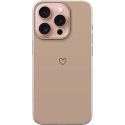 Apple iPhone 16 Pro Gjennomsiktig deksel Hjerte Brun