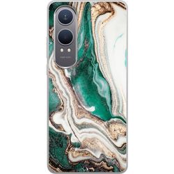 OnePlus Nord CE4 Lite Gjennomsiktig deksel Grønn/Gull marmor