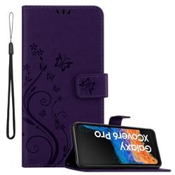 Deksel til Samsung Xcover 6 Pro Lommebokdeksel i blomster design med magnetisk lukking, stativfunksjon og kortplasser