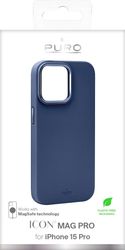 iPhone 15 Pro silicone cover ICON MAG PRO, dark blue
