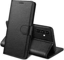 Fodral - Phonillico® - Samsung Galaxy A15 4G/5G - Svart Plånbok - Lädereffekt - Stativfunktion