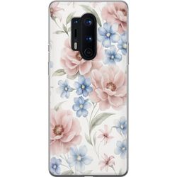 OnePlus 8 Pro Gjennomsiktig deksel Romantiske blomster