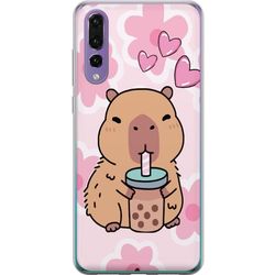 Huawei P20 Pro Gjennomsiktig deksel Kawaii Capybara Hjerteanime Stil Søt Design Dyretema TikTok Populær Gave Jente