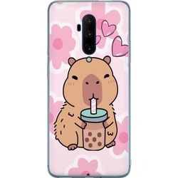 OnePlus 7T Pro Gjennomsiktig deksel Kawaii Capybara Hjerteanime Stil Søt Design Dyretema TikTok Populær Gave Jente