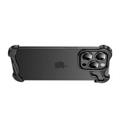 INF Unikt metallramsfodral + linsskyddsfilm för iPhone 14 Pro Max Svart