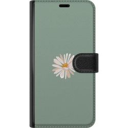 Samsung Galaxy S24 FE Tegnebogsetui Grøn Minimalblomst - stilfuld blomst på grøn baggrund