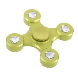 Edc Quadrangle Aluminiumslegering Fidget Spinner- Grønn