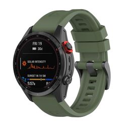 Garmin Fenix 7 / Epix Gen 2 / Descent G1 klokkerem i silikon - Midnattsgrønn