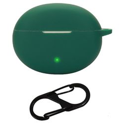 OnePlus Buds Pro 3 Bluetooth-hörlurar Fodral Mjukt silikonskydd med Anti-Lost-spänne - Svartaktig Grön