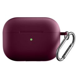 AirPods Pro 2 silikonikotelo karabiinilla - Viininpunainen