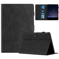 Amazon Kindle Paperwhite 4 (2018) / 3 (2015) / 2 (2015) / 1 (2015) Etui Honeycomb Printed Leather Tablet Cover med kortplads - Sort