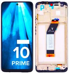 LCD-näyttö + kosketusnäyttö Xiaomi REDMI 10 PRIME, REDMI 10 (21061119DG, 21061119AG) (regeneroitu) musta kehys
