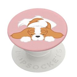 Ring och universal stöd - POPSOCKETS - Pupper Napper - Utdragbar - Video stöd - Vit/Rosa