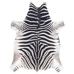 Tæppe Kunstigt oksekødslæder, Zebra G5128-1 hvid-sort hud, 155x195 cm