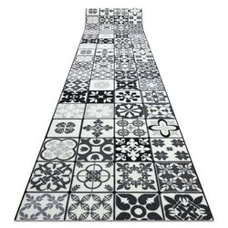 Löpare anti-halk AZULEJO PATCHWORK, LISBONPLATTER grå / svart, 80x390 cm