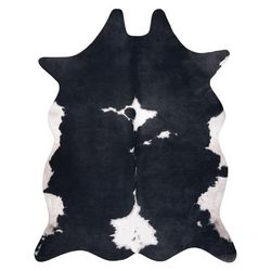 Matta Artificial Cowhide, Cow G5070-3 svart vit Leather, 180x220 cm