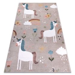 Matto FUN Sweety lapsille, yksisarvinen, sateenkaari beige, 120x170 cm