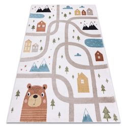 Matta FUN Polar för barn gator, skog, kräm, 180x270 cm
