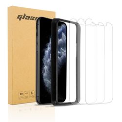 3x Skjermbeskytter Skärmskyddtil til iPhone 11 PRO MAX Herdet Skjermglass med monteringshjelp