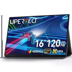 UPERFECT Bærbar 16-tommer gaming-monitor med 120 Hz og 1080P
