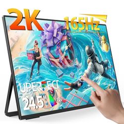 UPERFECT 24,5 tuuman kannettavan tietokoneen näyttö kosketusnäytöllä, QHD 2560x1440,puhelimelle, PC:lle, Macille