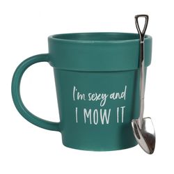 Something Different I Am Sexy And I Mow It Plant Pot Mug Set