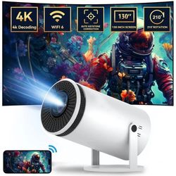 OBOSOE 4K Smart Mini Projektor – Android 12, WiFi 6 & Bluetooth 5.2, 160ANSI, 180° Roterbar, Auto Keystone