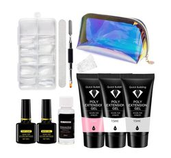 Polygel Nail Kit med UV-lampe Nail Gel Color Set