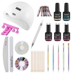 UNIQ Nail Starter Kit - Pro Gellakk sett med 80W negletørker med display, farger og tilbehør - Your Nails Studio Starter PRO Kit Set