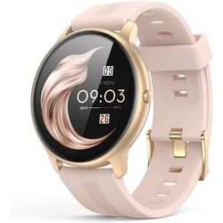 AGPTEK Connected Watch Dam Smartwatch Bluetooth 5.0 Aktivitetsspårare med pulsstegräknare Vattentät IP68 Rose Gold