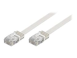 DELTACO TP-620V-FL - Patch-kabel - RJ-45 (hane) till RJ-45 (hane) - 20 m - UTP - CAT 6 - formpressad, platt - vit