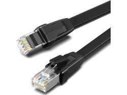 UGREEN NW134 Platt nätverkskabel med metallpluggar, Ethernet RJ45, Cat.8, U/FTP, 1m (svart)