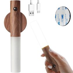 LED Væglampe med Magnetisk Vægholder, Bevægelsessensor Varmt Lys Genopladelig USB-C