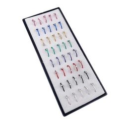 40-pack falske piercing ører leppe nese septum diamant