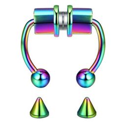 Magnetisk falsk nese ring septum naspiercing flerfarget